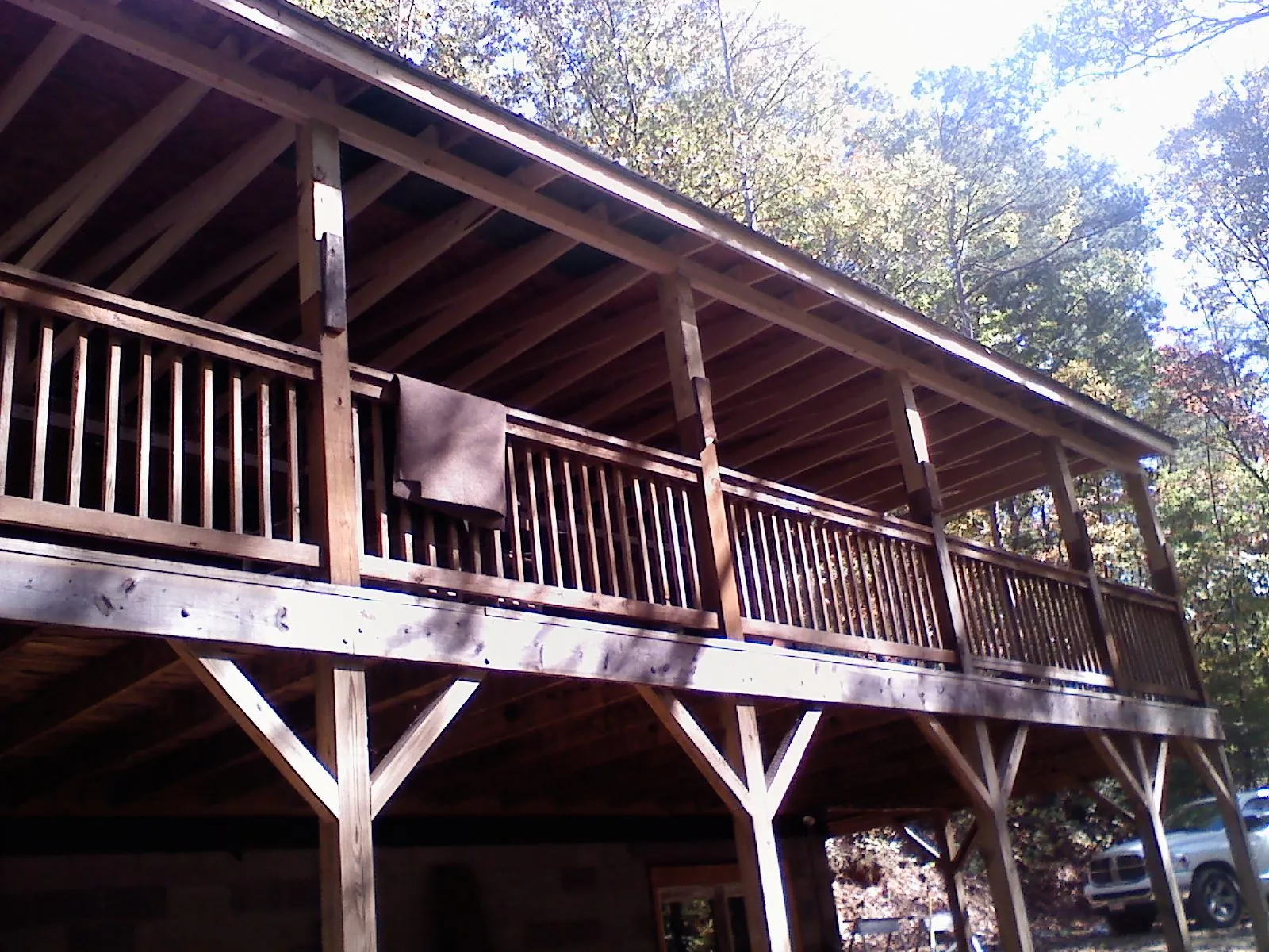 Timber framing under a new elevated porch and deck — Roof Leak Repair in Taylorstown by Roofing Brothers